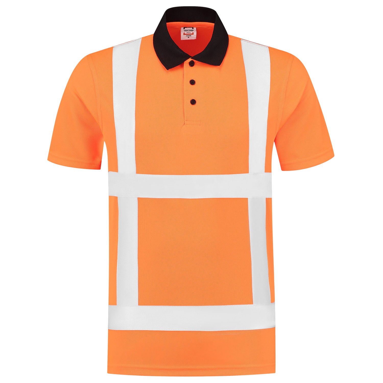 TRICORP Poloshirt EN ISO 20471 Birdseye in Fluororange – Vorderansicht