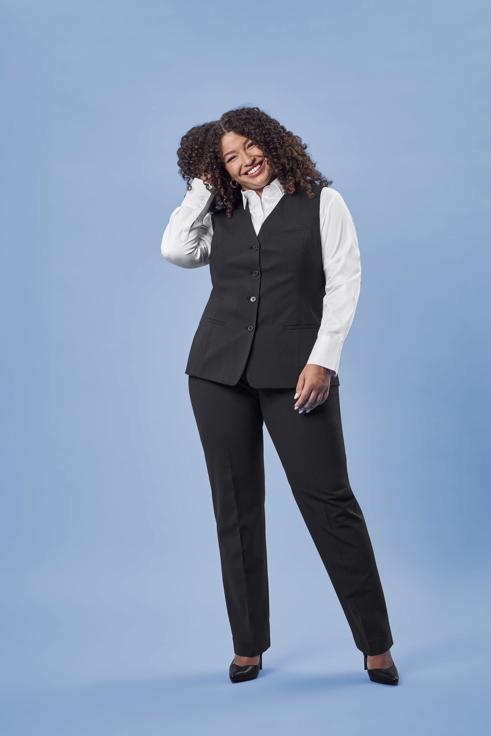 Greiff Damen-Weste RF Premium in Schwarz – Modellansicht