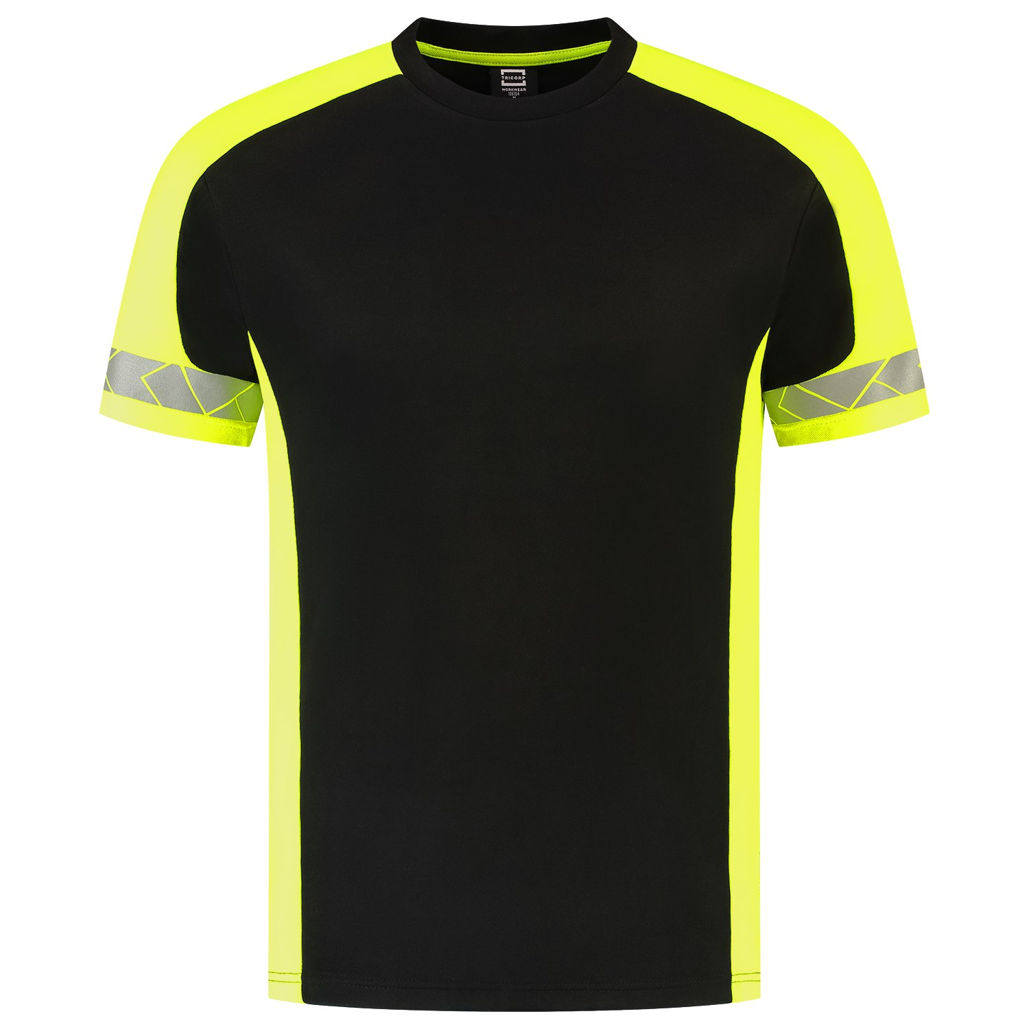 TRICORP T-Shirt Reflective Redefined in Black-Fluoryellow – Vorderansicht