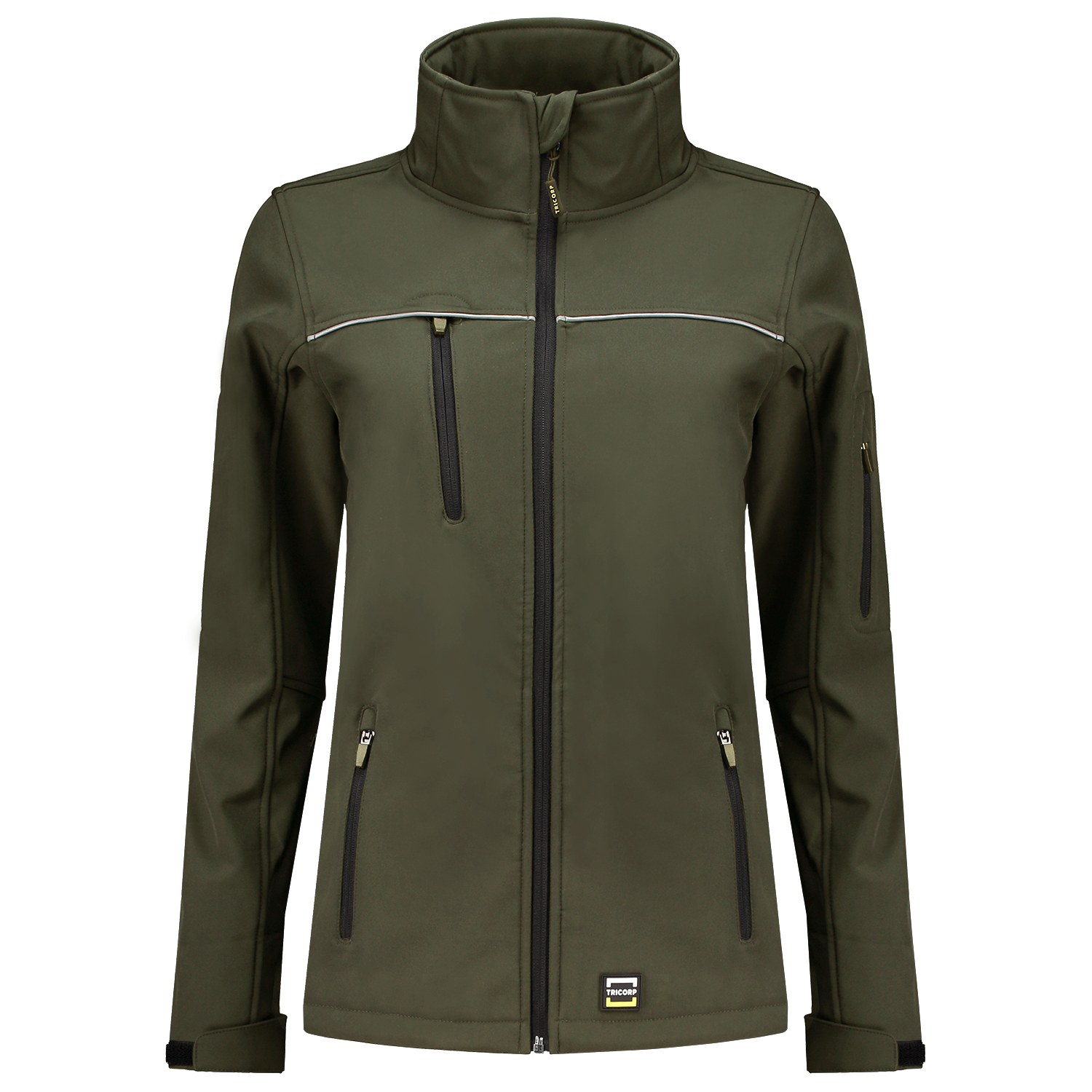 TRICORP Softshelljacke Exzellent Damen in Army – Vorderansicht