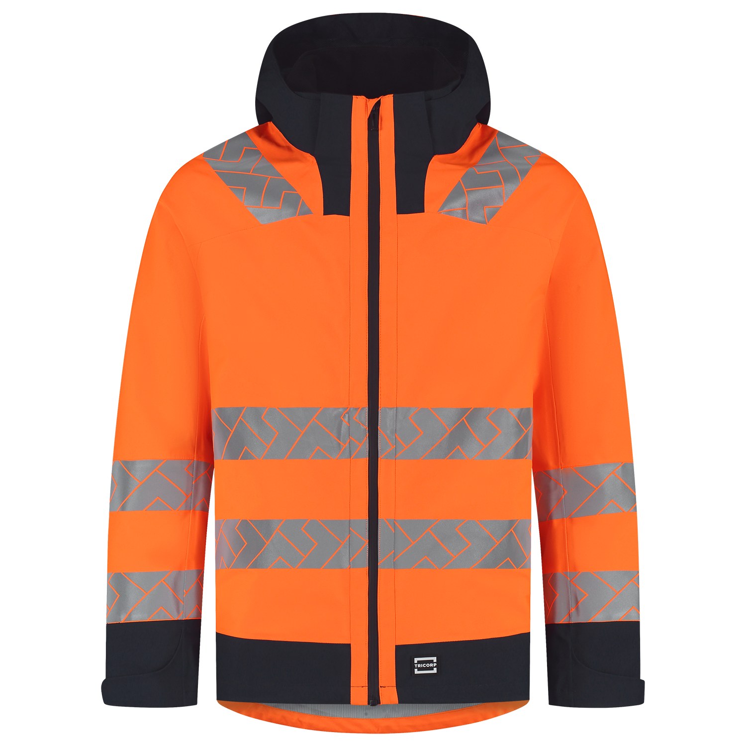 TRICORP Regenjacke Techshell High Vis Redefined in Fluororange-Ink – Vorderansicht