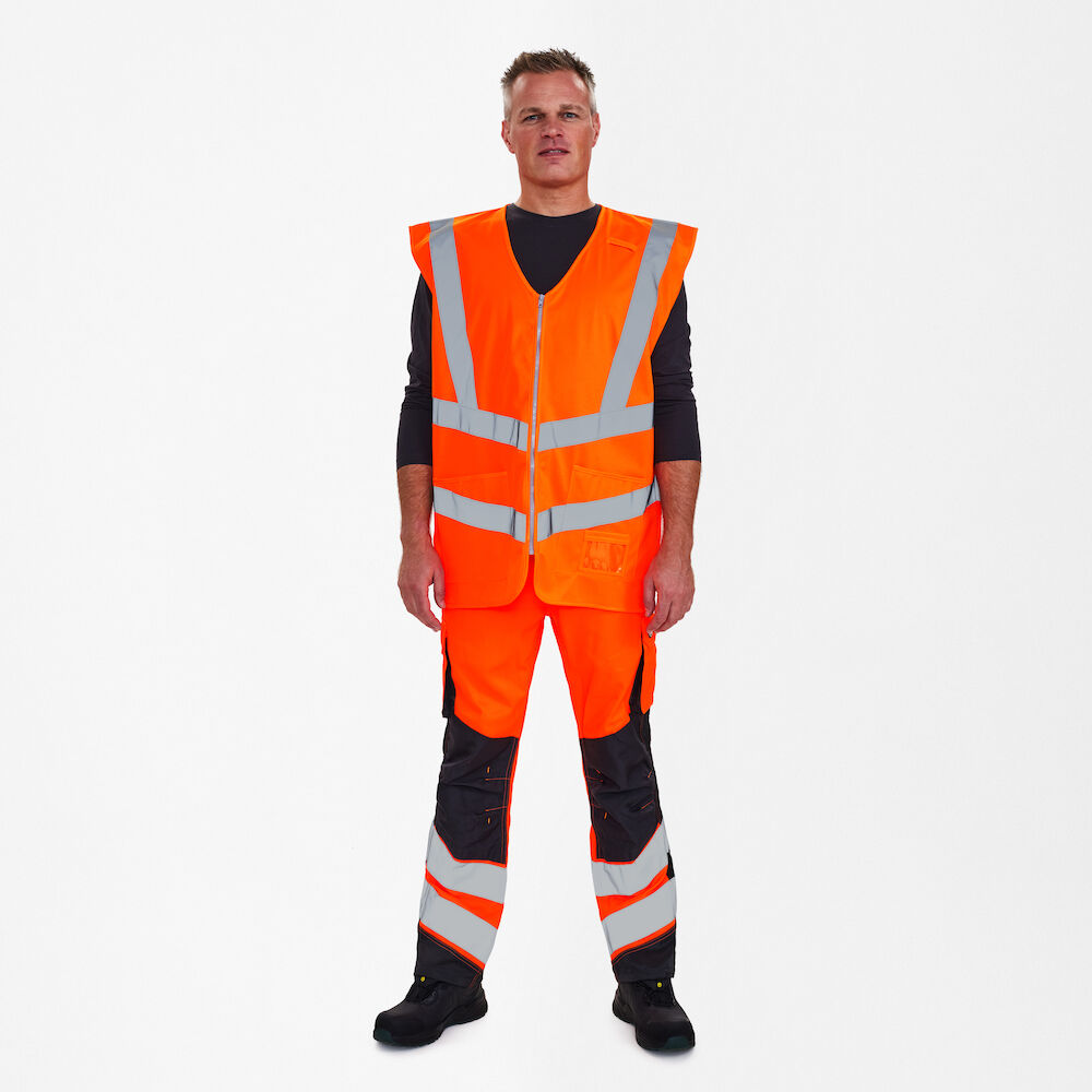 ENGEL Safety 5030-240 Weste mit Reißverschluss in Hi-Vis Orange – Modellansicht
