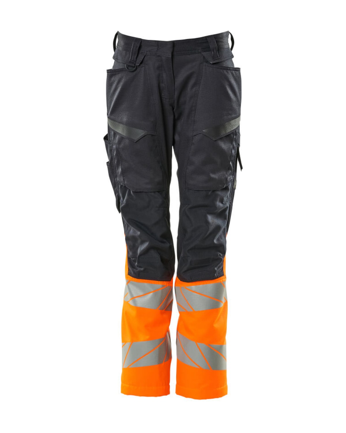 MASCOT Accelerate Safe Hose mit Knietaschen (Damen) in Schwarzblau/Hi-Vis Orange – Vorderansicht