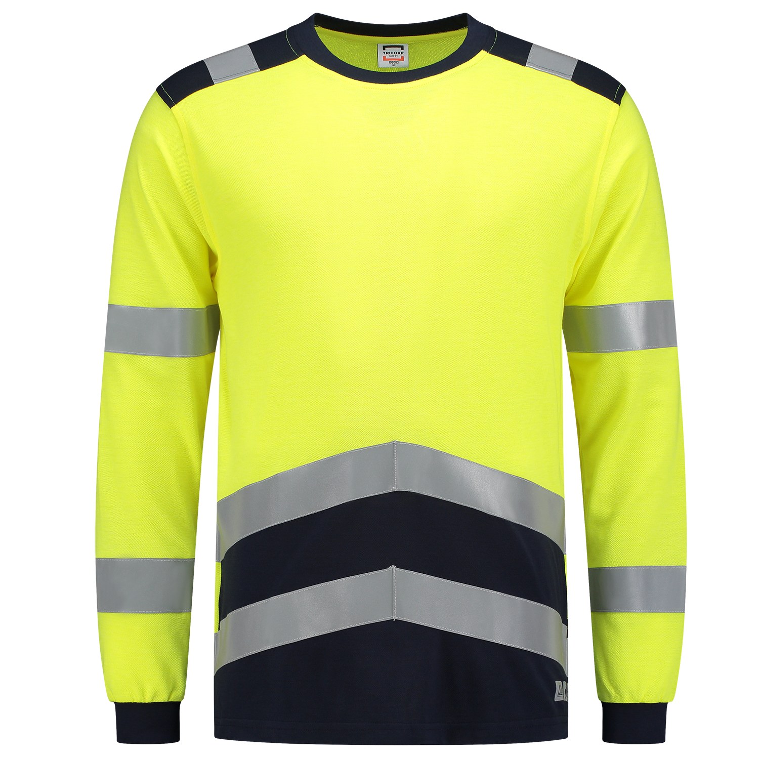 TRICORP T-Shirt Multinorm Bicolor in Fluoryellow-Ink – Vorderansicht
