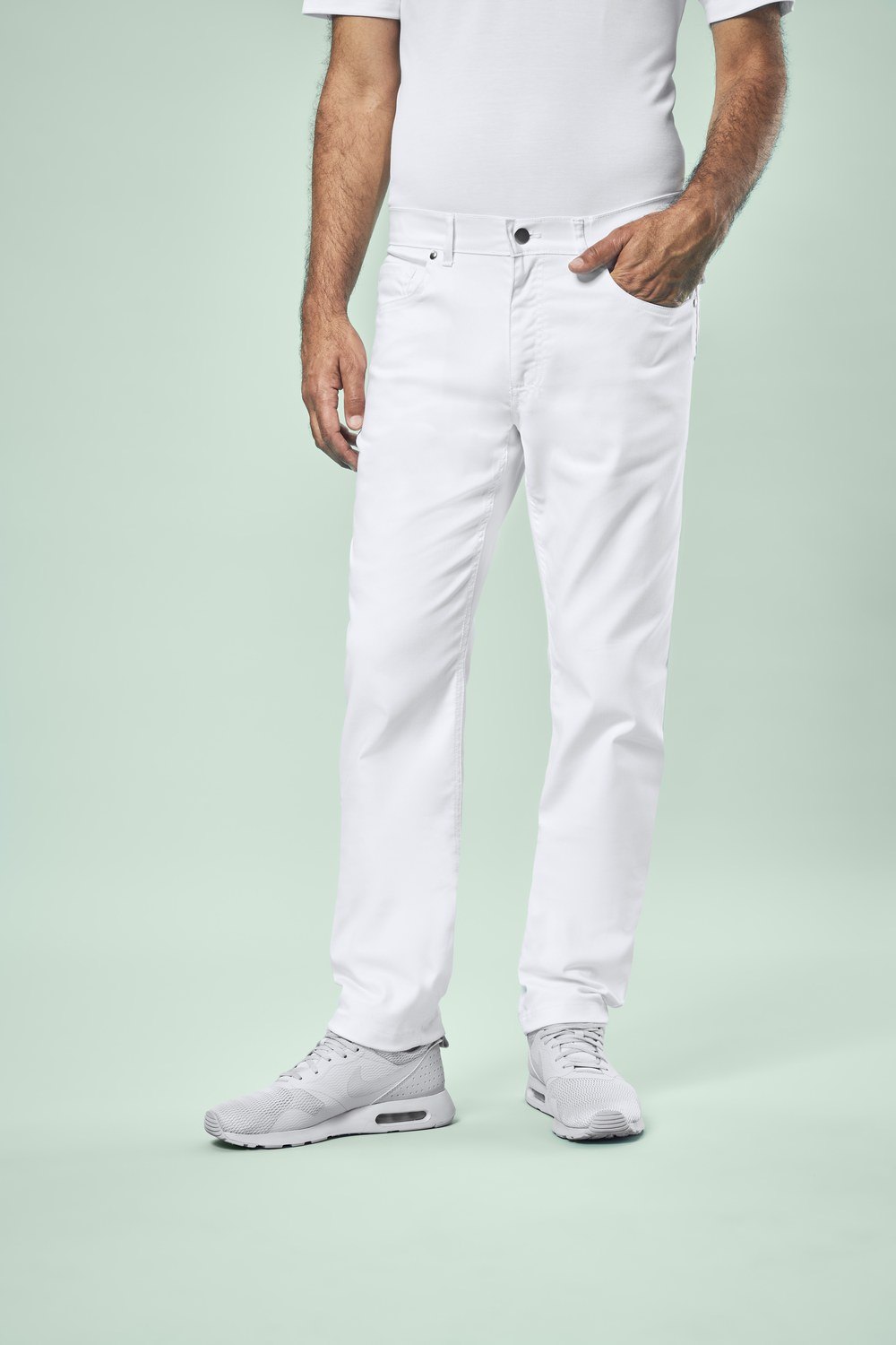 Greiff Herren-Jeans RF Care in Weiß – Modellansicht