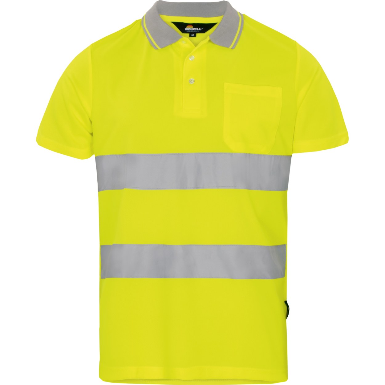 Vizwell Warnschutz-Poloshirt VWP1B in Leuchtgelb – Vorderansicht