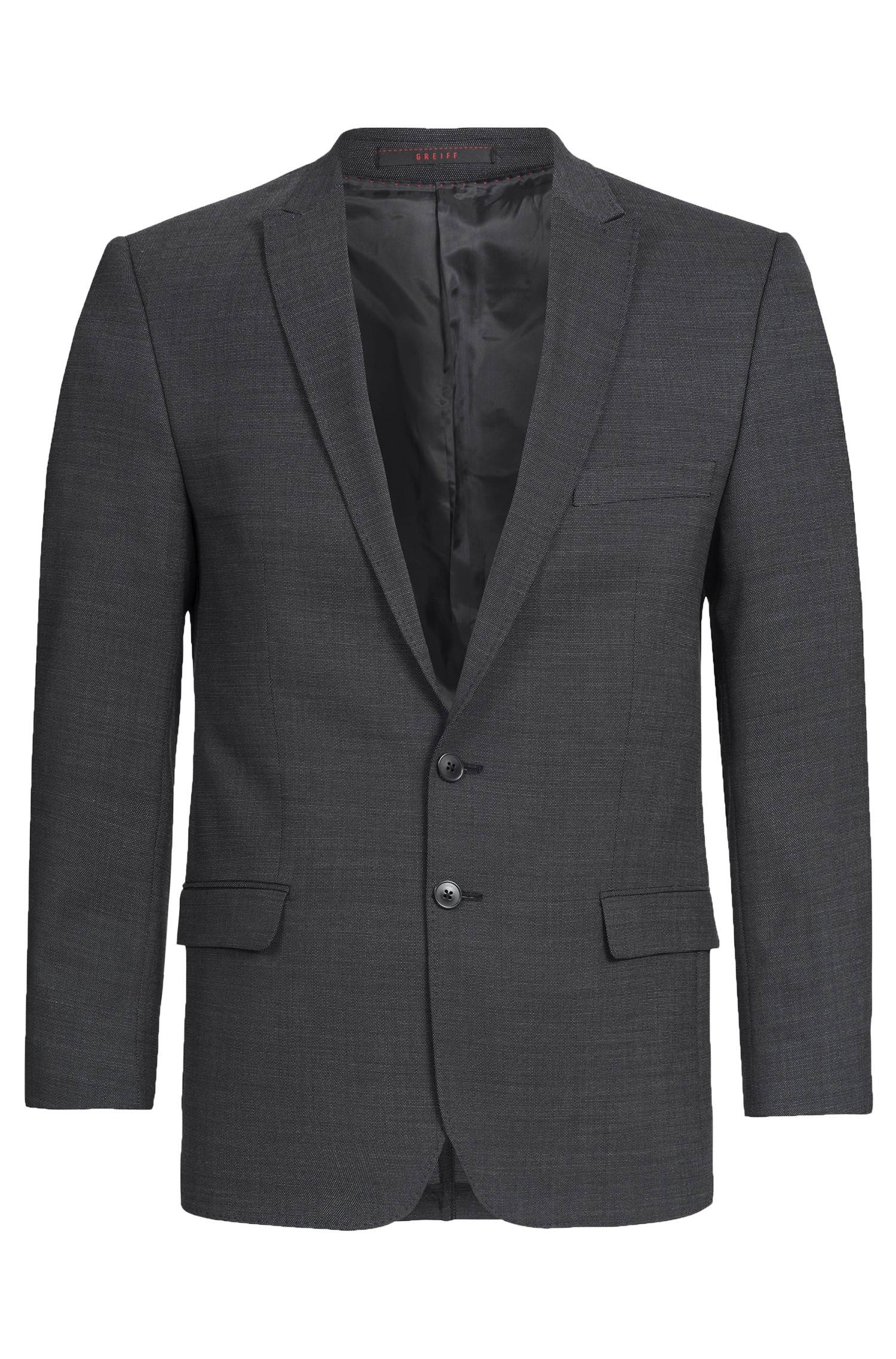 Greiff Herren-Sakko Modern 37.5 in Pinpoint Schwarz – Vorderansicht