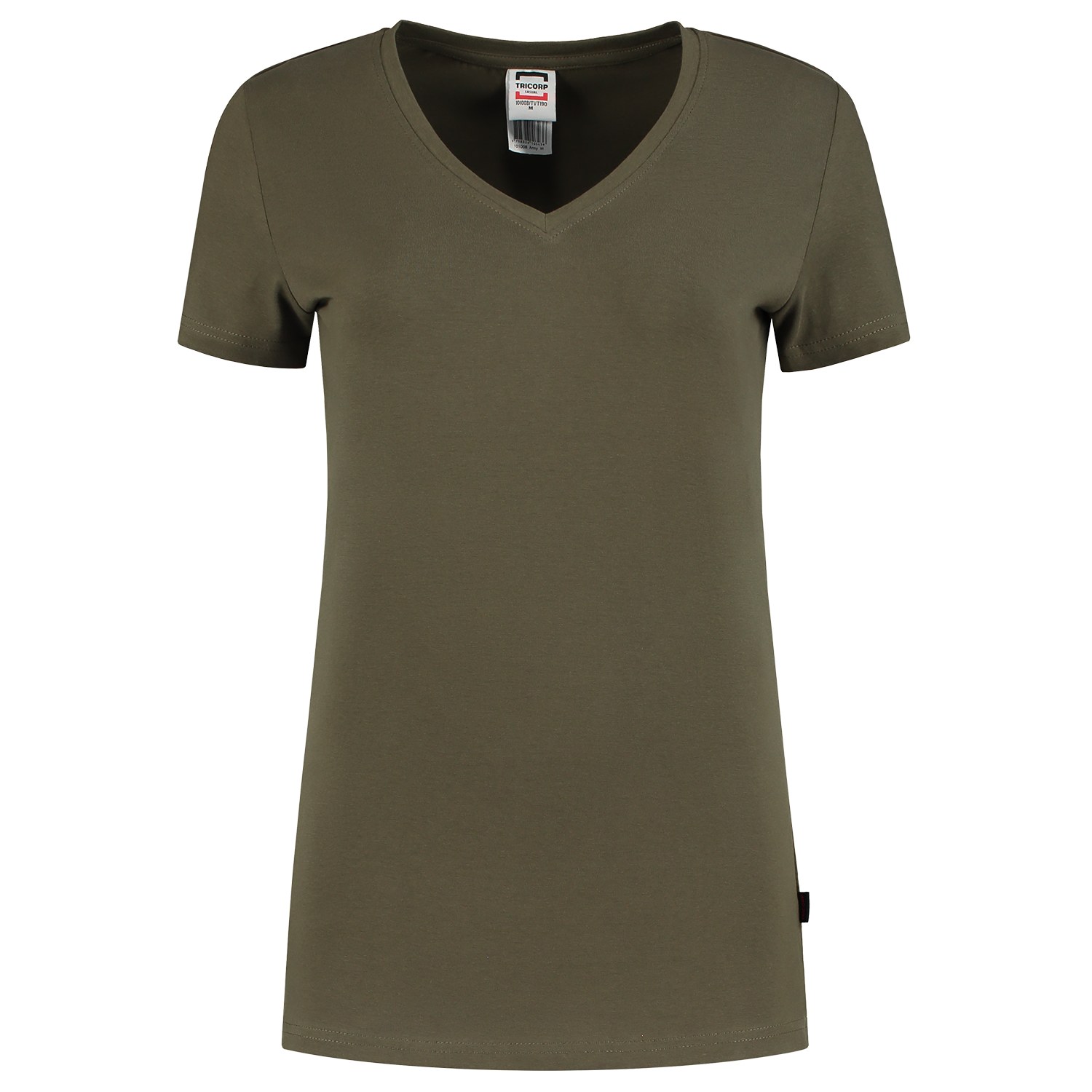 TRICORP T-Shirt V-Ausschnitt Fitted Damen in Army – Vorderansicht