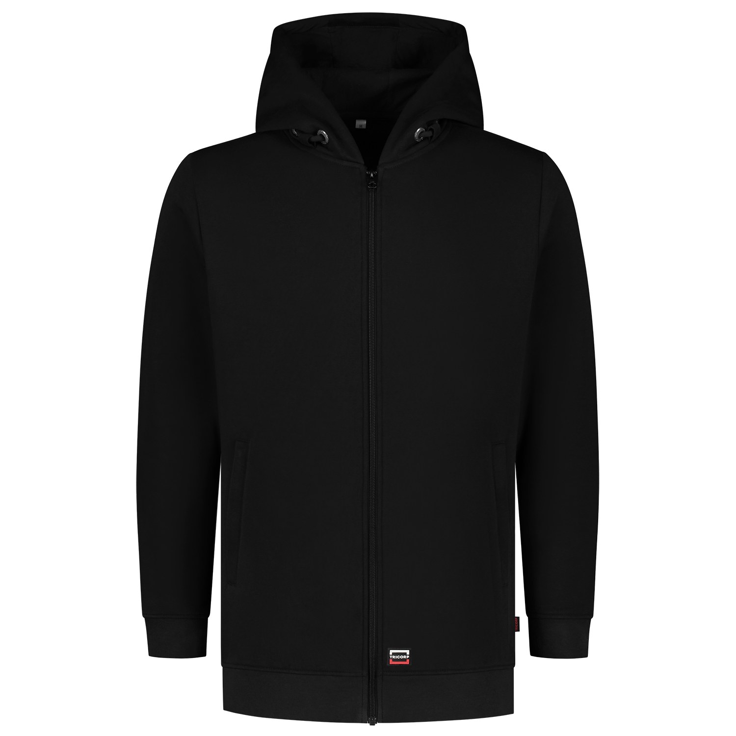 TRICORP Sweatjacke Kapuze Waschbar 60°C in Black – Vorderansicht