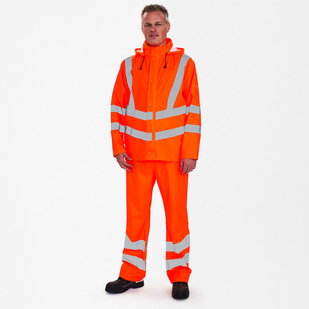 ENGEL Safety 1921-102 Regenjacke in Hi-Vis Orange – Modellansicht