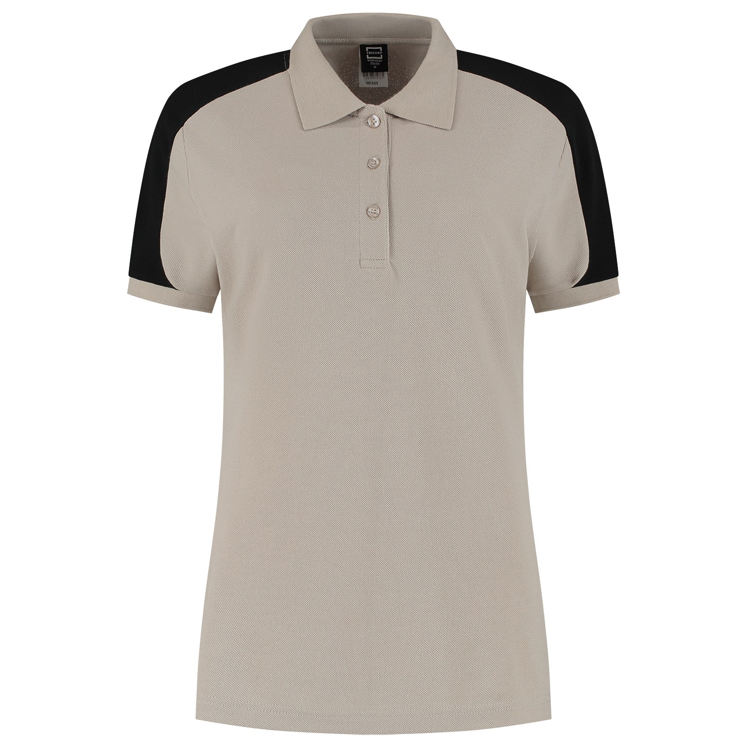 TRICORP Poloshirt Bicolor Redefined Damen in Sand-Black – Vorderansicht