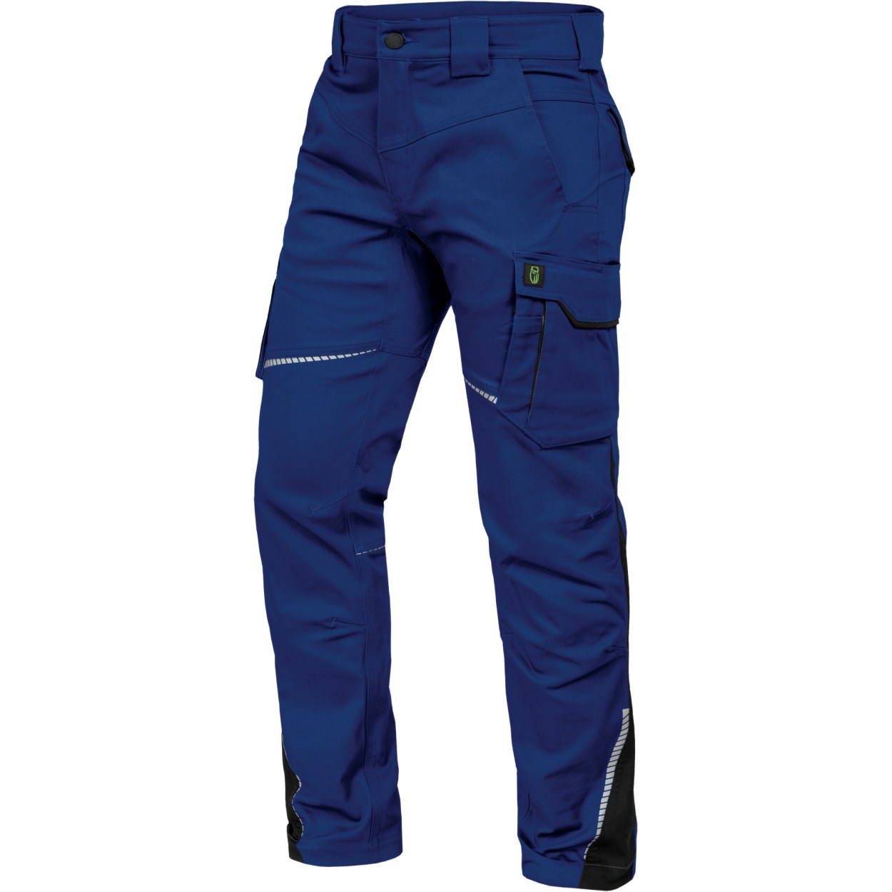 Leibwächter Bundhose ohne Knietaschen Flex Line in Kornblau-Schwarz – Vorderansicht