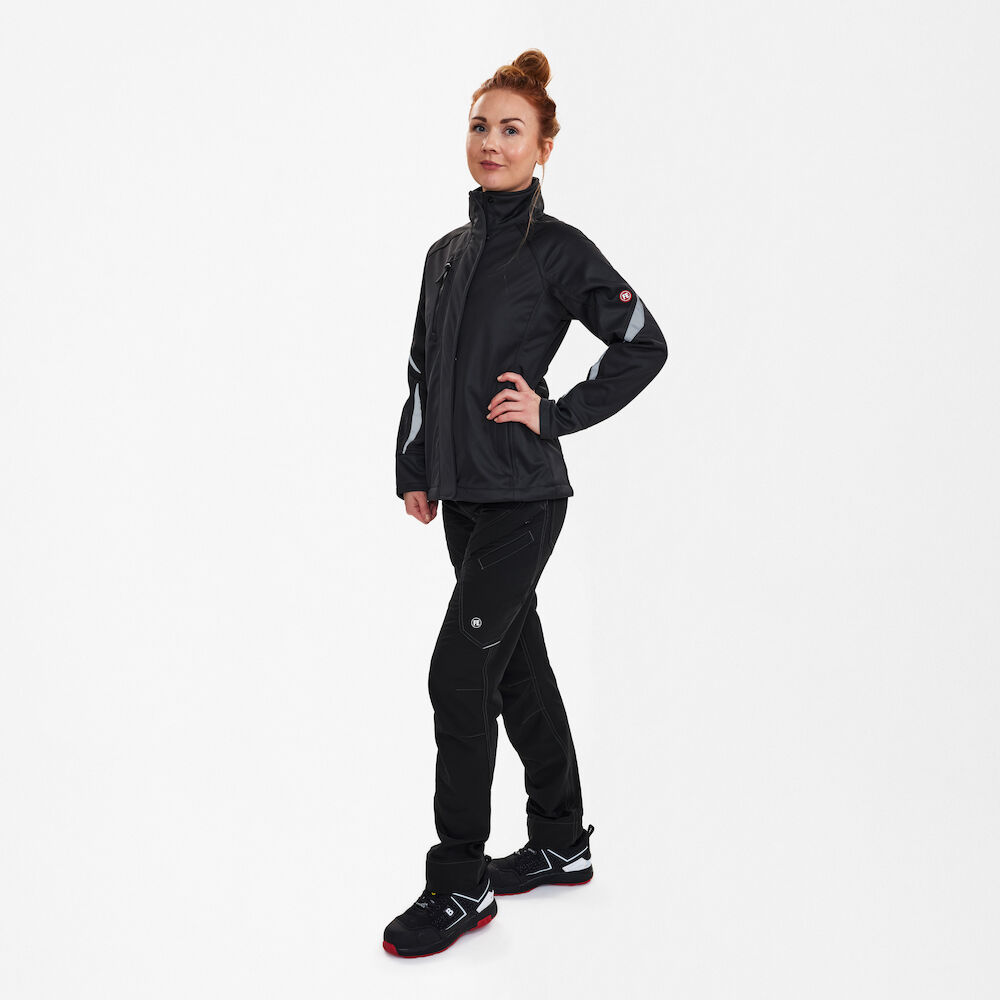 ENGEL Extend 1452-328 Damen Softshelljacke in Anthrazit Grau – Modellansicht