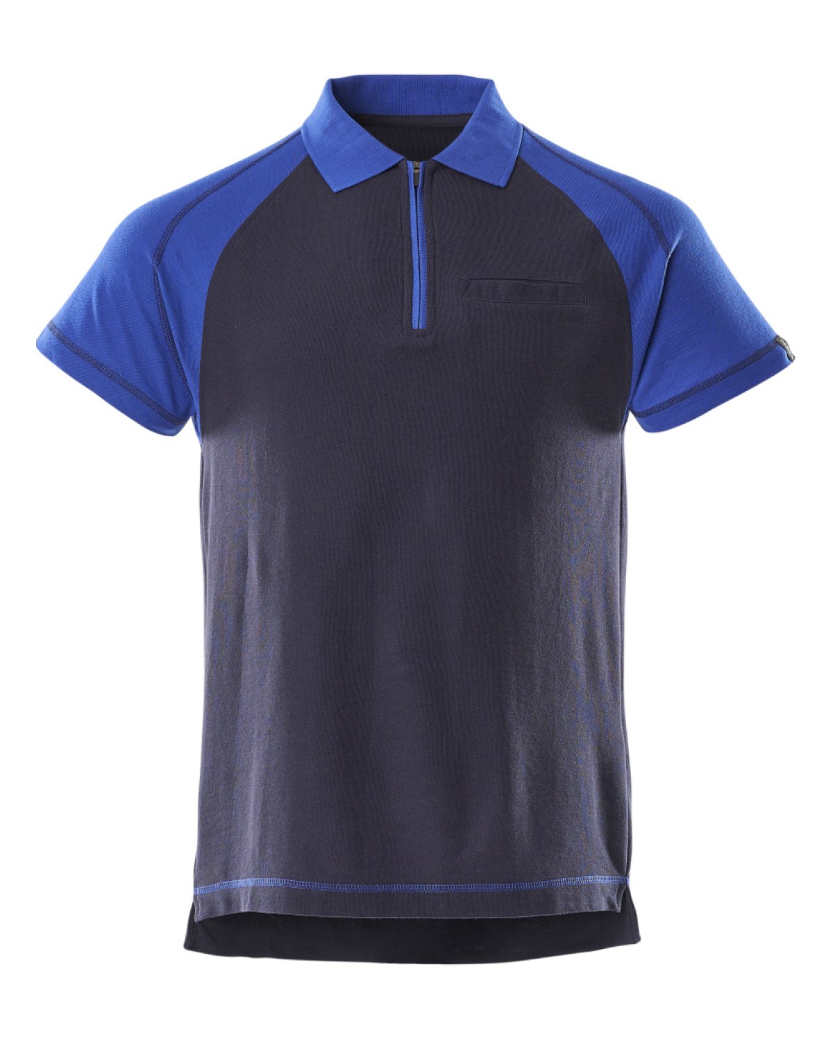 MASCOT Bianco Polo-Shirt mit Brusttasche in Marine/Kornblau – Vorderansicht