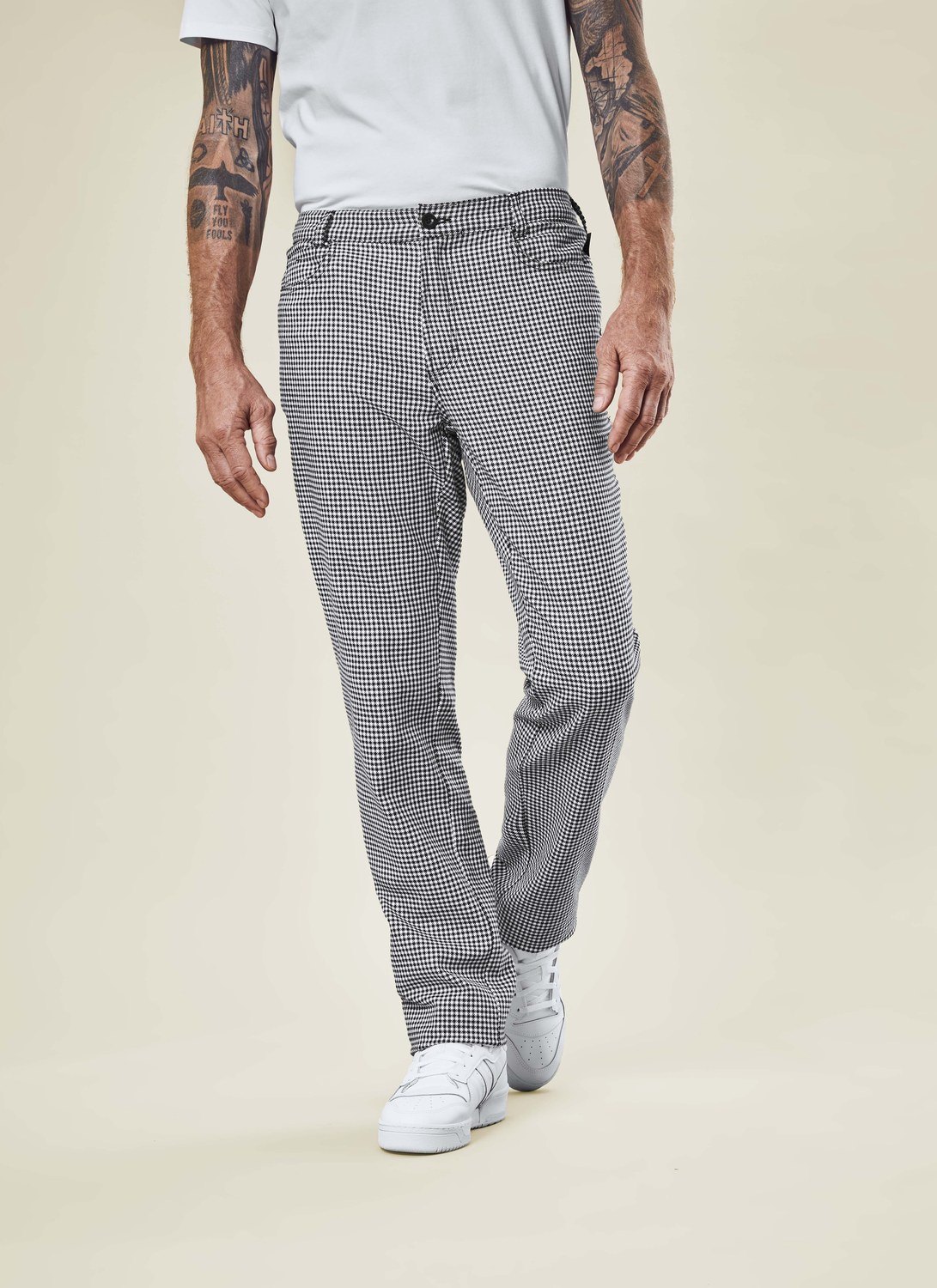Greiff Herren-Hose RF Kitchen in S/W Pepita – Modellansicht