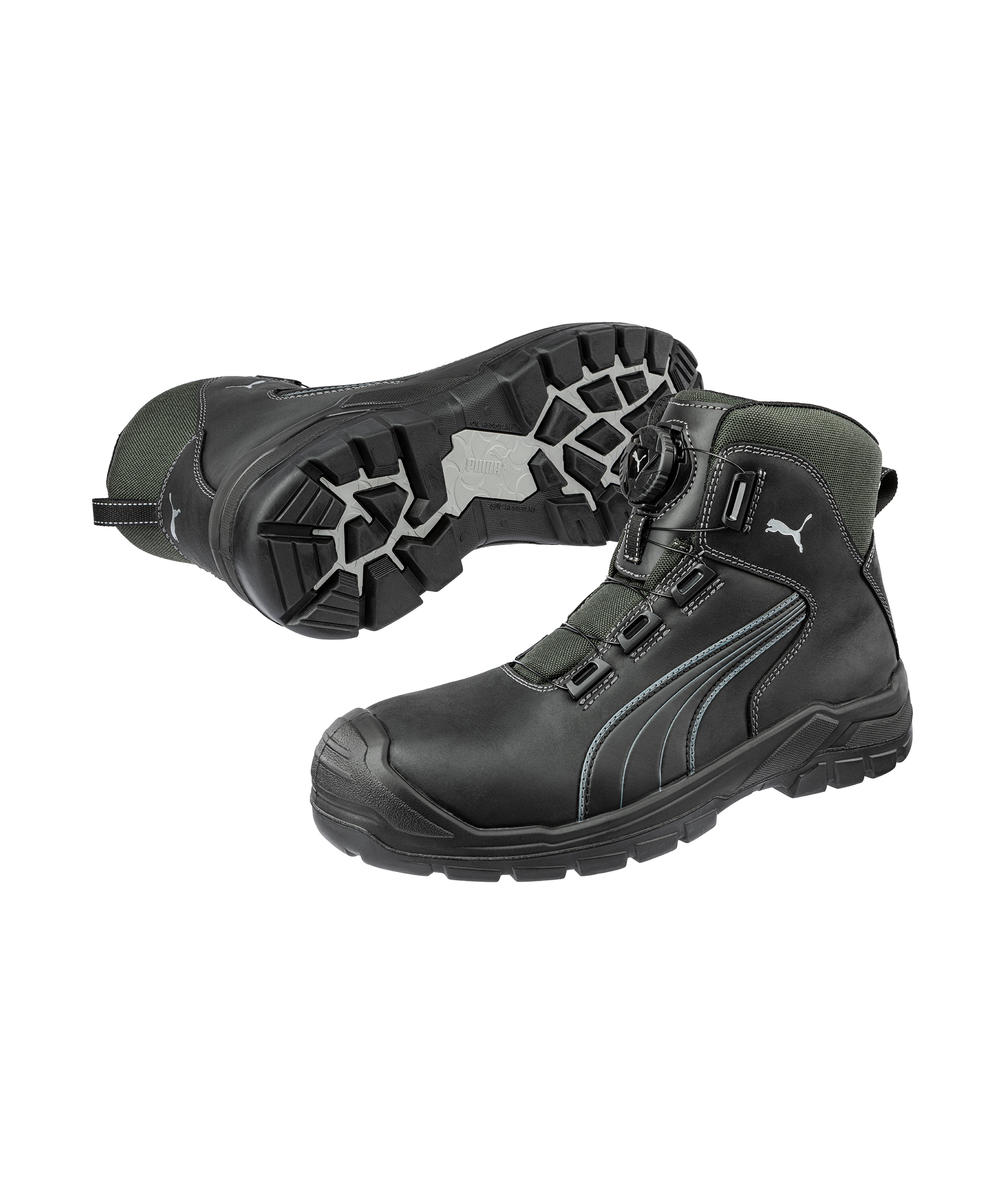 PUMA SAFETY Cascades Disc Mid S3S in Schwarz – Vorderansicht