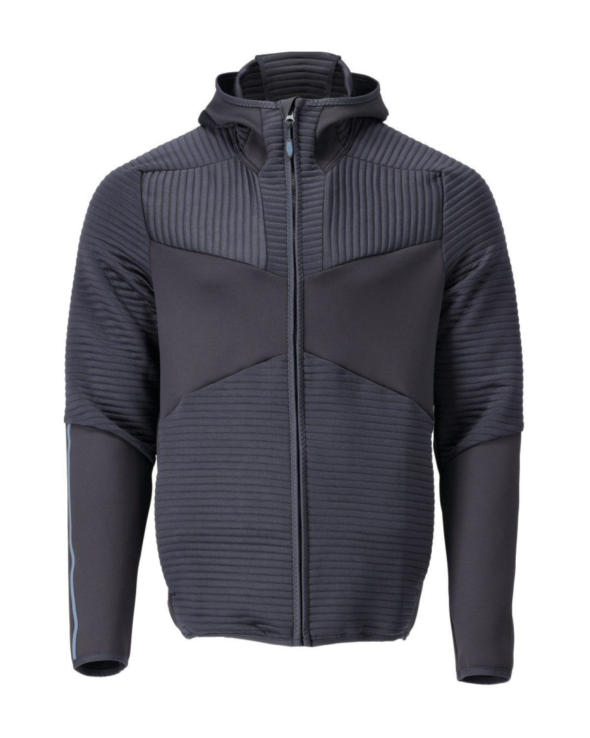 MASCOT Customized Fleece Kapuzensweatshirt mit Reißverschluss in Schwarzblau – Vorderansicht