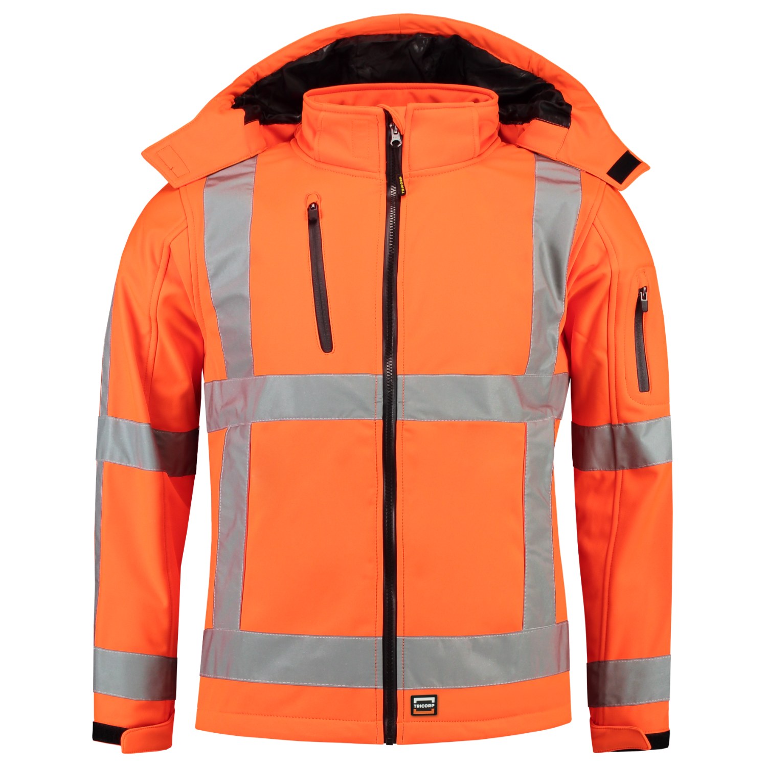 TRICORP Softshelljacke RWS EN ISO 20471 in Fluororange – Vorderansicht