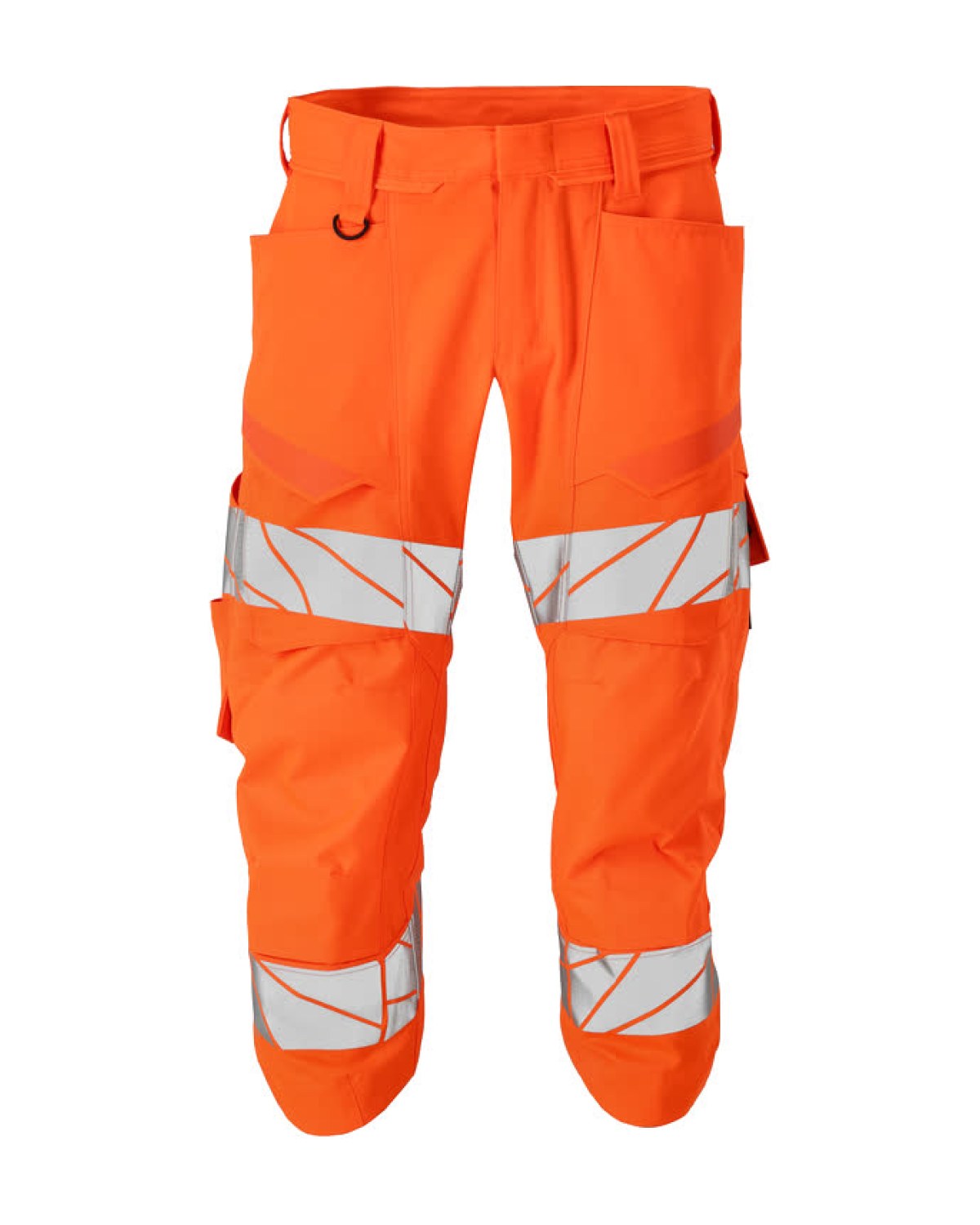 MASCOT Accelerate Safe Dreiviertel-Hose mit Knietaschen in Hi-Vis Orange – Vorderansicht