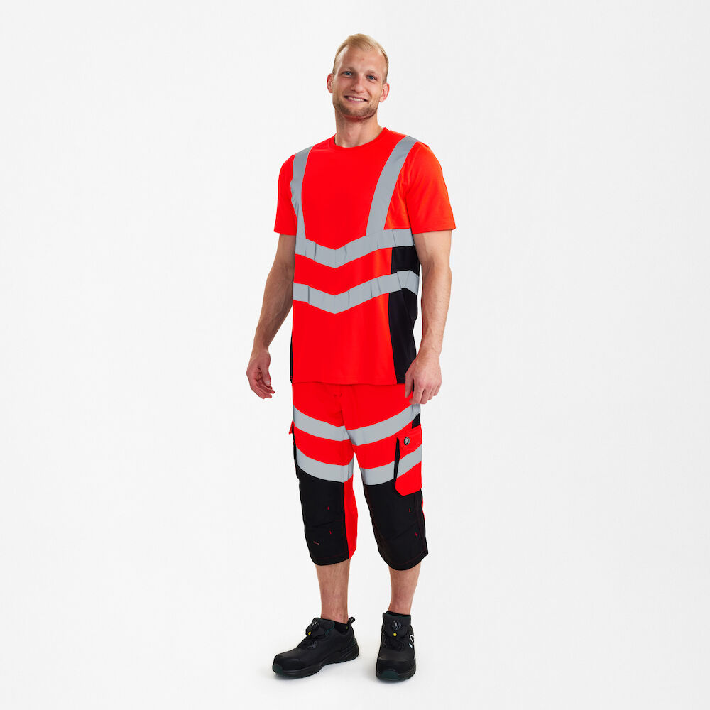 ENGEL Safety 9544-182 T-Shirt in Rot/Schwarz – Modellansicht