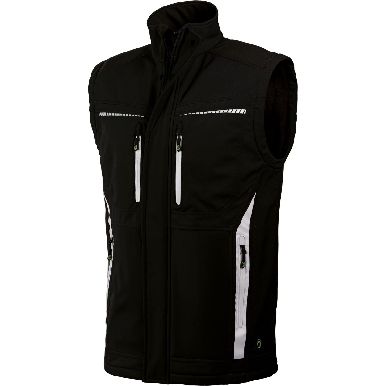 Leibwächter Softshell Bodywarmer in Schwarz – Vorderansicht