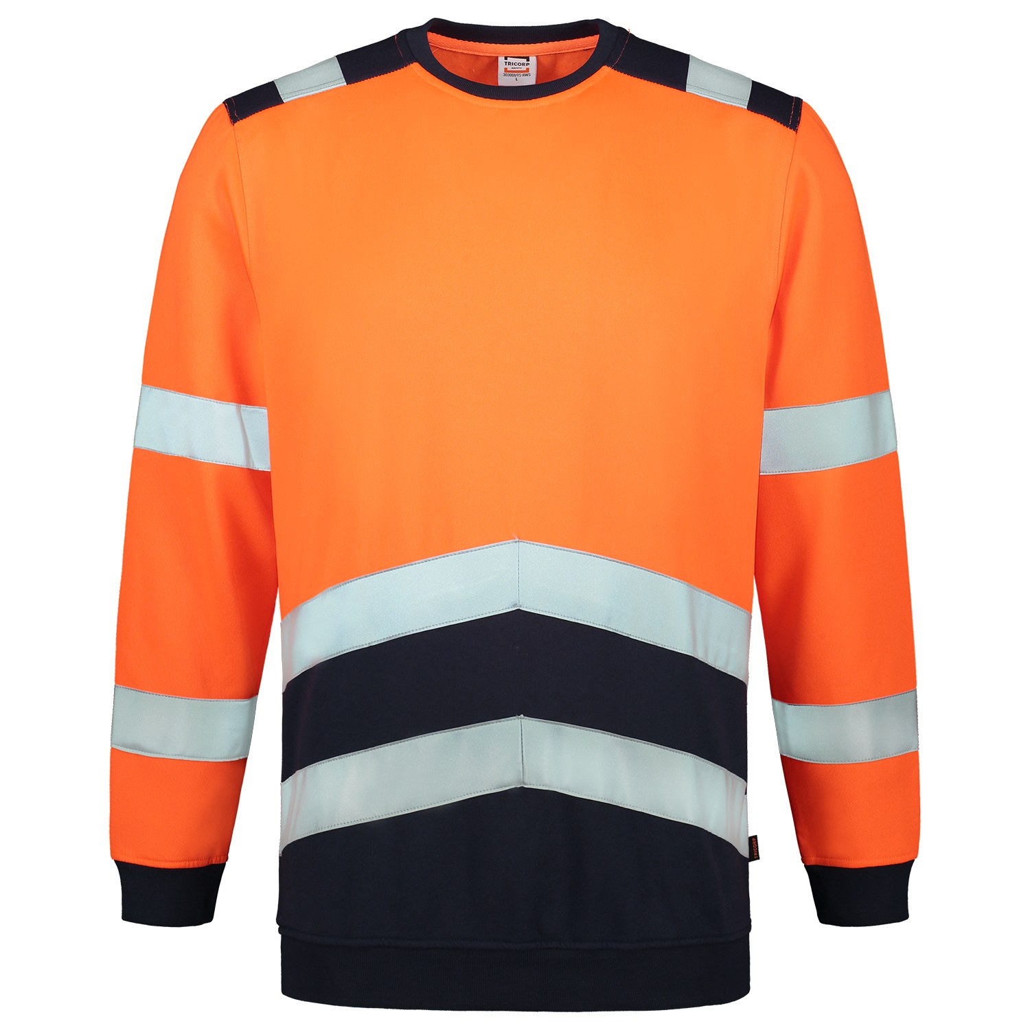 TRICORP Warnschutz Sweatshirt Bicolor in Fluororange-Ink – Vorderansicht