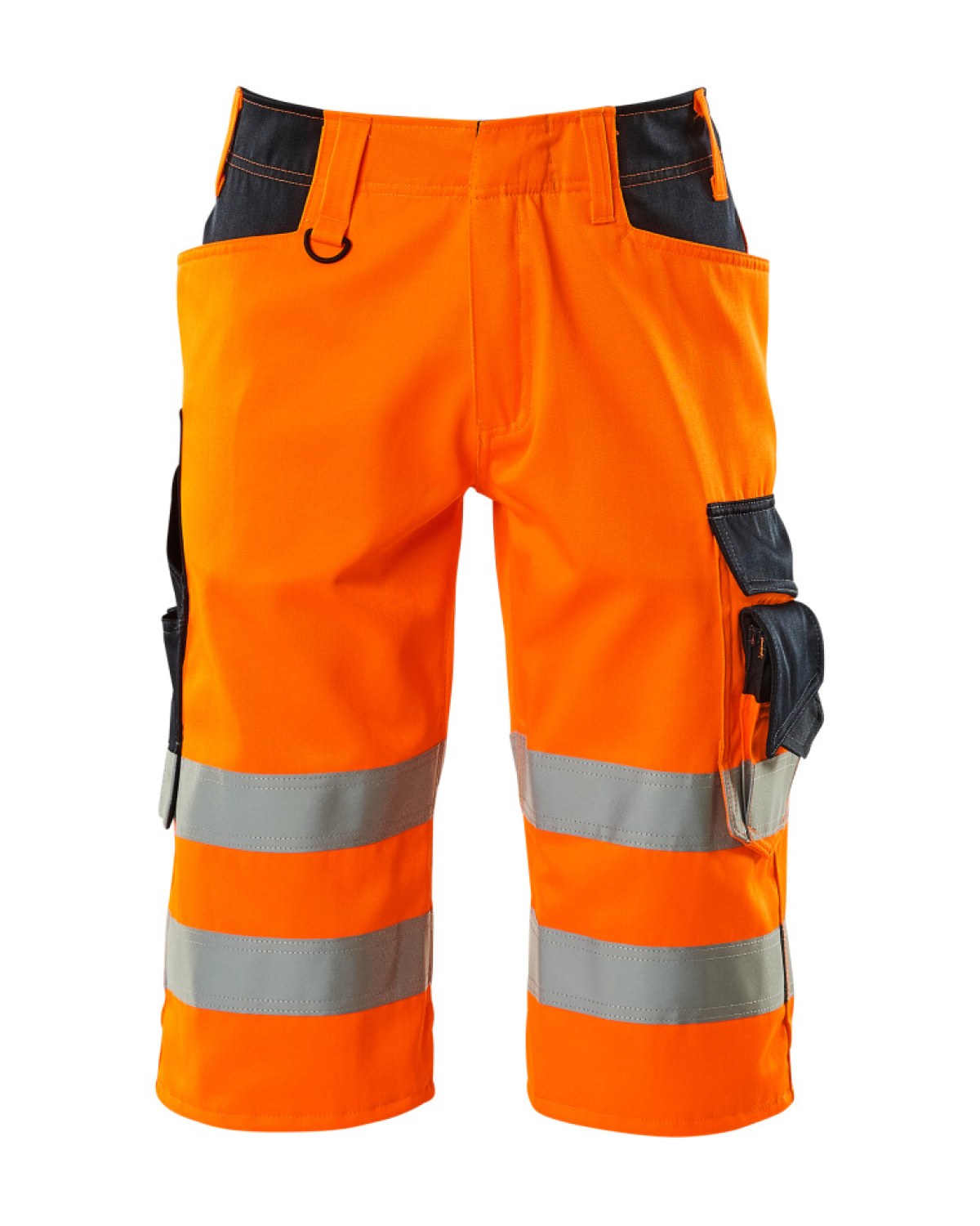 MASCOT Luton Shorts, lang in Hi-Vis Orange/Schwarzblau – Vorderansicht