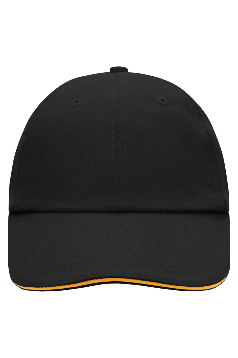 Daiber 6 Panel Cotton Sandwich Cap in Black/Orange – Vorderansicht