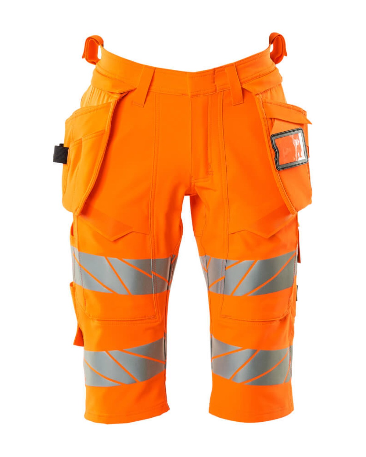 MASCOT Accelerate Safe Shorts, lang mit Hängetaschen in Hi-Vis Orange – Vorderansicht
