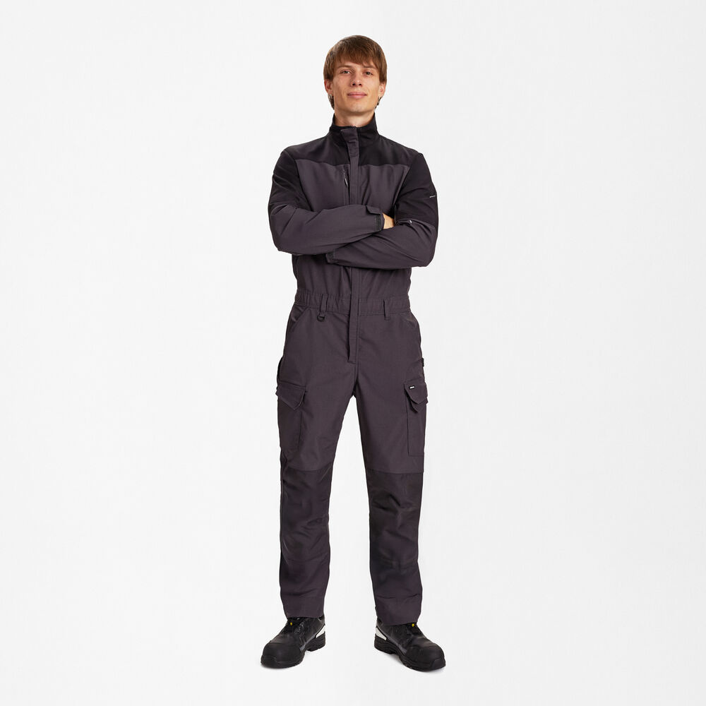 ENGEL Entire 4329-144 Overall mit 2-Wege-Stretch in Anthrazitgrau/Schwarz – Modellansicht