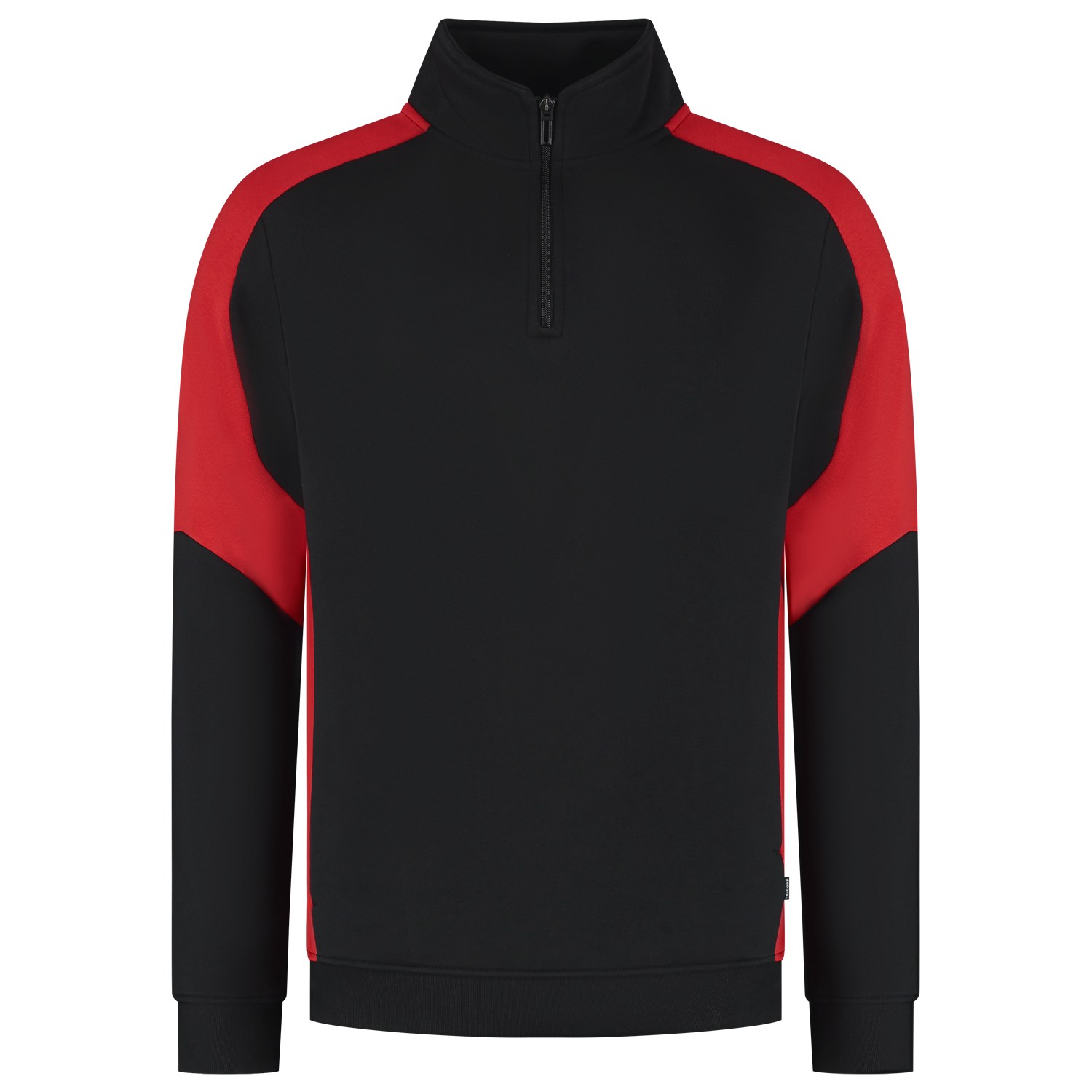 TRICORP 1/4 Zip Sweatshirt Bicolor Redefined in Black-Brightred – Vorderansicht