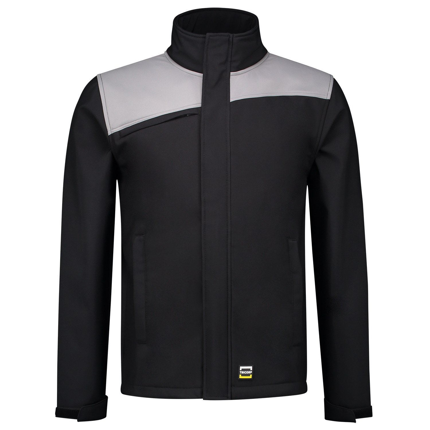 TRICORP Softshelljacke Bicolor Quernaht in Black-Grey – Vorderansicht