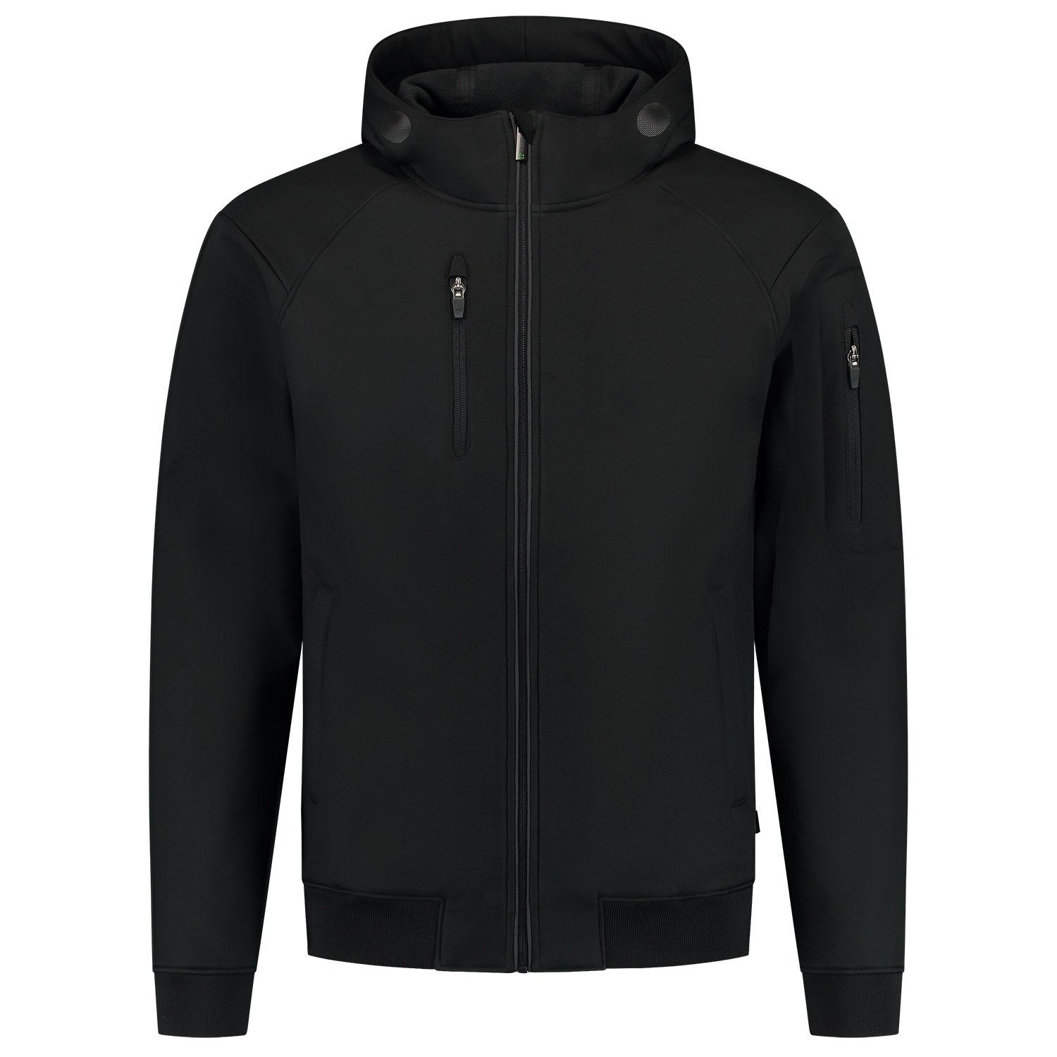 TRICORP Softshelljacke Bomber Kapuze RE2050 in Black – Vorderansicht