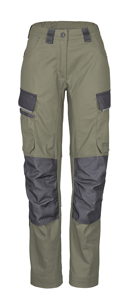 4PROTECT® Workwear Damen-Hose in Olive/Schwarz – Vorderansicht