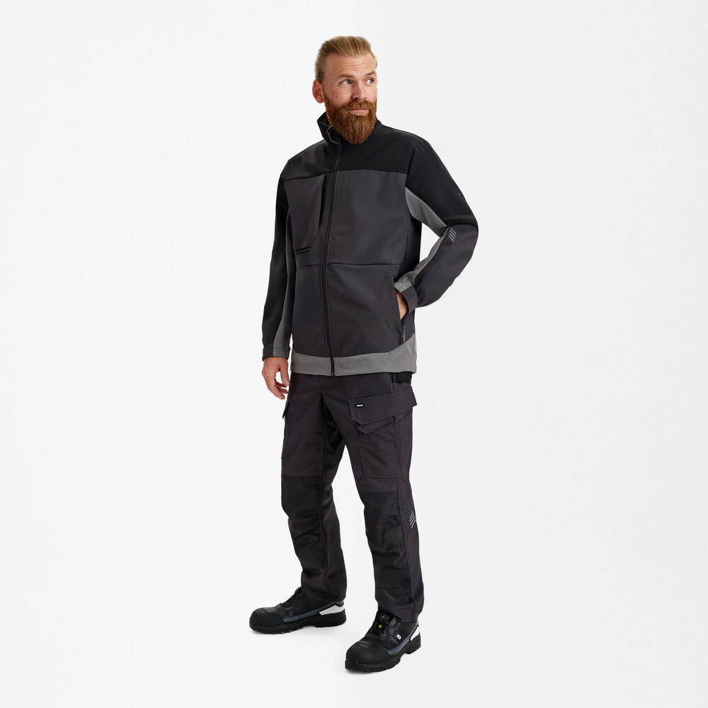 ENGEL Entire 1327-140 Softshelljacke in Anthrazitgrau/Schwarz – Modellansicht