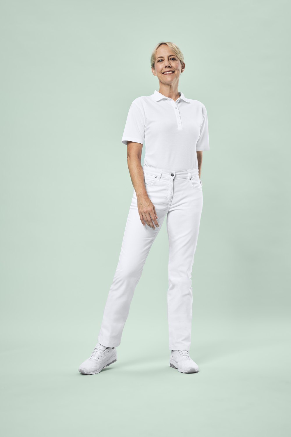 Greiff Damen-Jeans RF Care in Weiß – Modellansicht