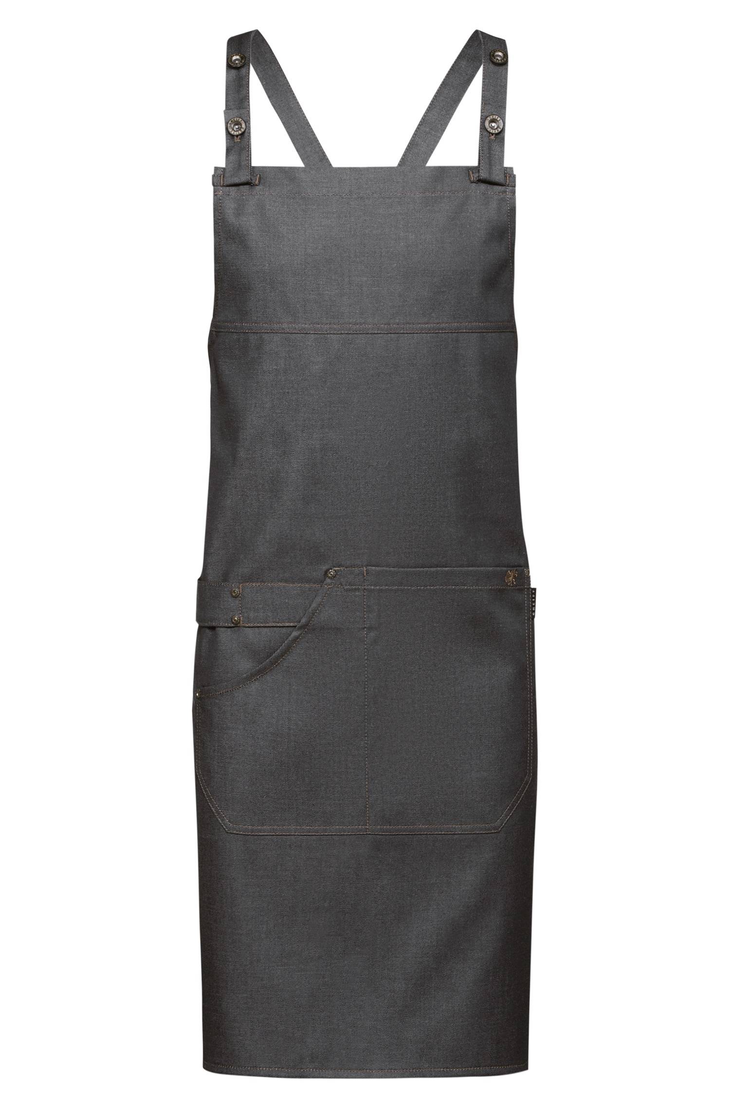 Greiff Latzschürze 77x85 cm Denimoptik in Denimoptik Anthrazit – Vorderansicht