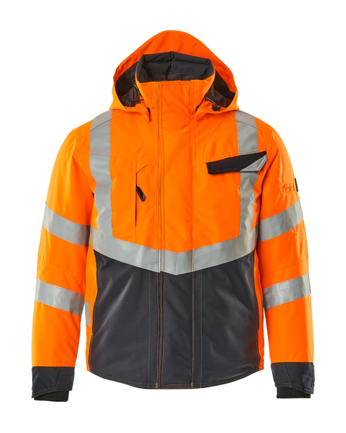 MASCOT Hastings Winterjacke in Hi-Vis Orange/Schwarzblau – Vorderansicht