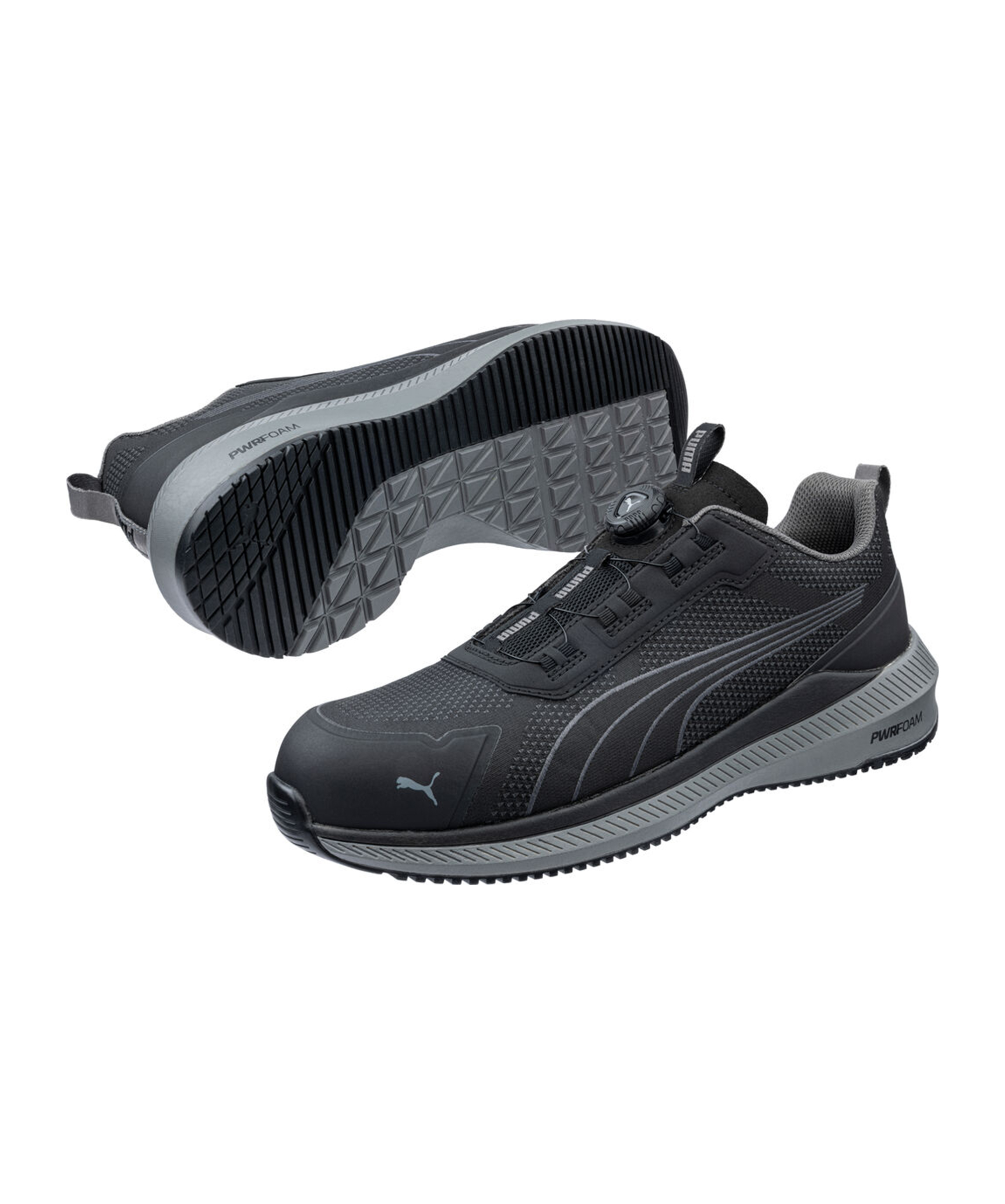 PUMA SAFETY Slide Disc Low S1PS in Schwarz – Vorderansicht
