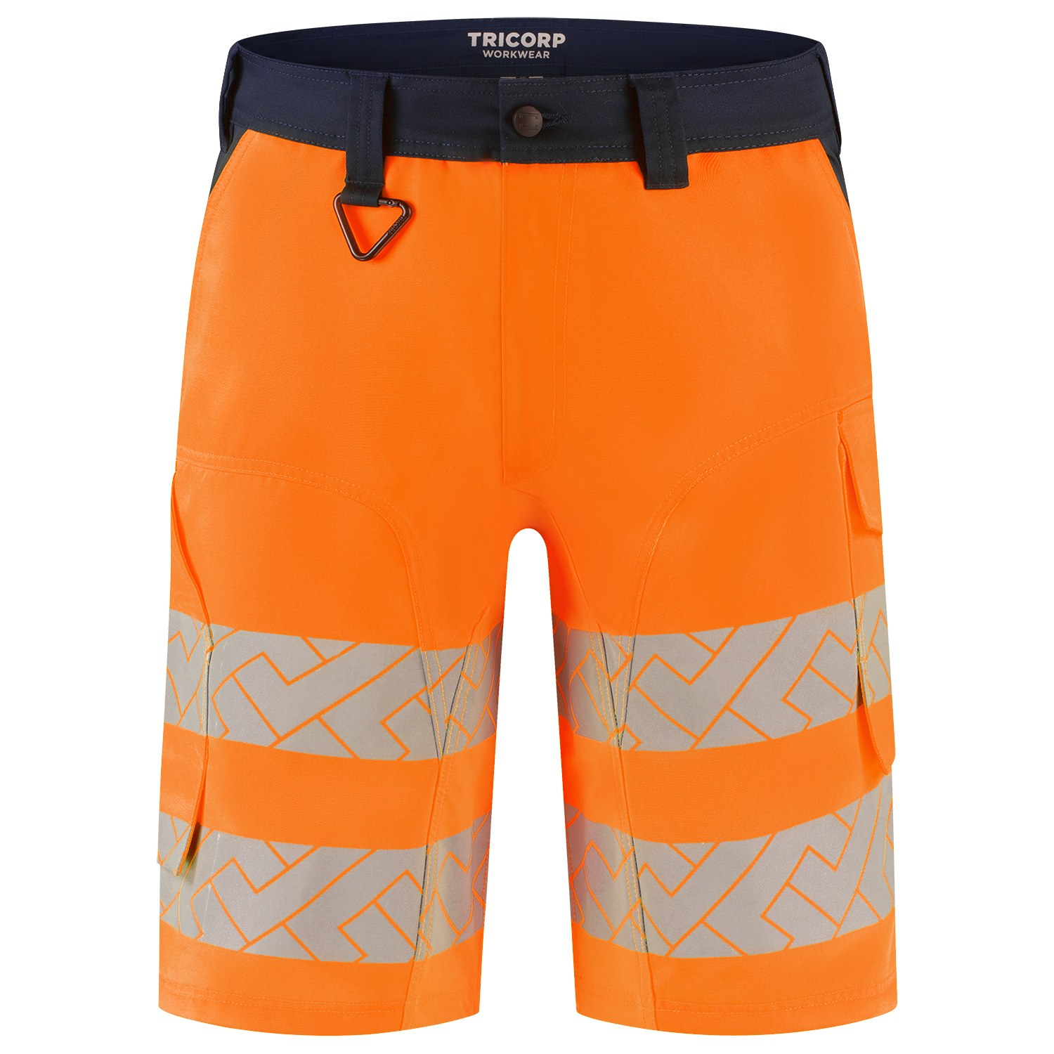 TRICORP Arbeitsshorts Funktionelle Stretch High Vis Redefined in Fluororange-Ink – Vorderansicht