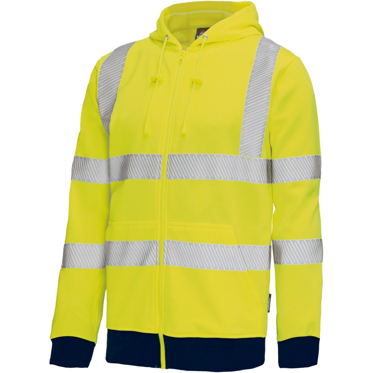 Vizwell Warnschutz-Sweatjacke VW14B in Leuchtgelb – Vorderansicht