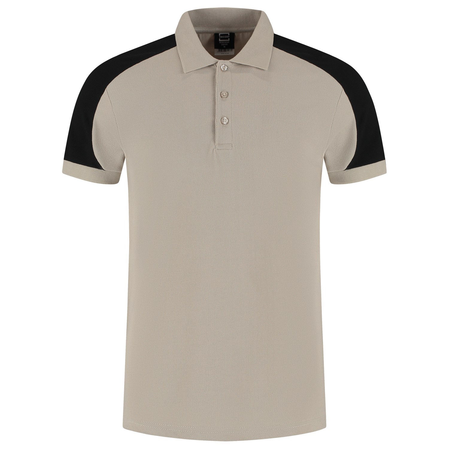 TRICORP Poloshirt Bicolor Redefined in Sand-Black – Vorderansicht