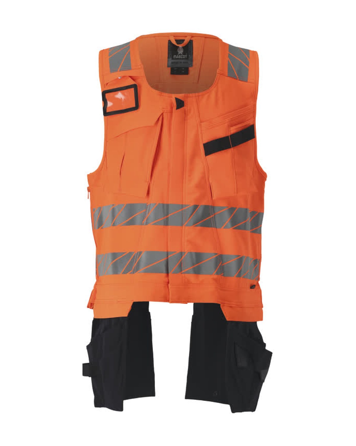 MASCOT Accelerate Safe Werkzeugweste in Hi-Vis Orange/Schwarzblau – Vorderansicht