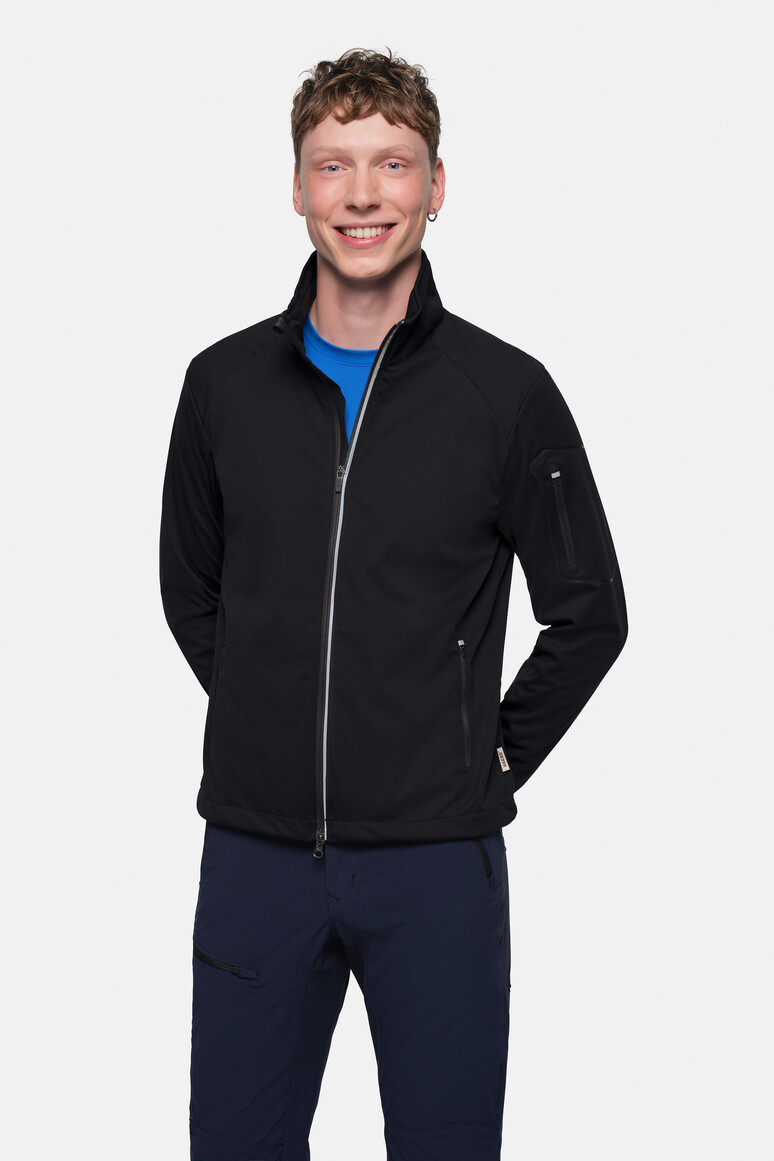 HAKRO 856 Light-Softshelljacke in Schwarz – Modellansicht