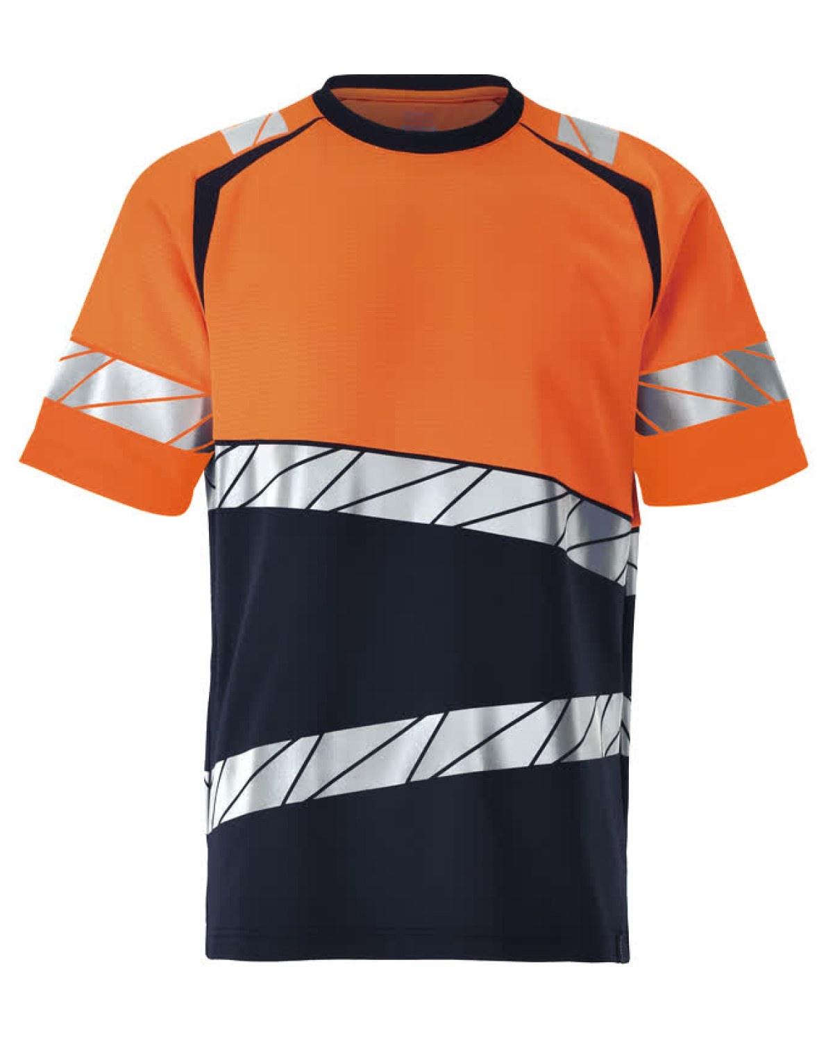 MASCOT Accelerate Safe T-Shirt in Schwarzblau/Hi-Vis Orange – Vorderansicht
