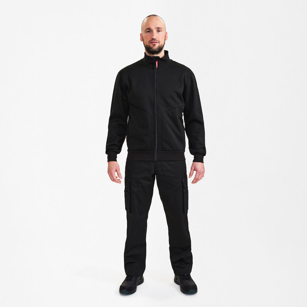 ENGEL Extend 8024-233 Sweat-Jacke mit hohem Kragen in Schwarz – Modellansicht