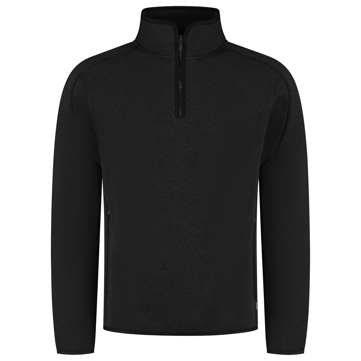 TRICORP 1/4 Zip Strickfleecejacke Redefined in Black – Vorderansicht