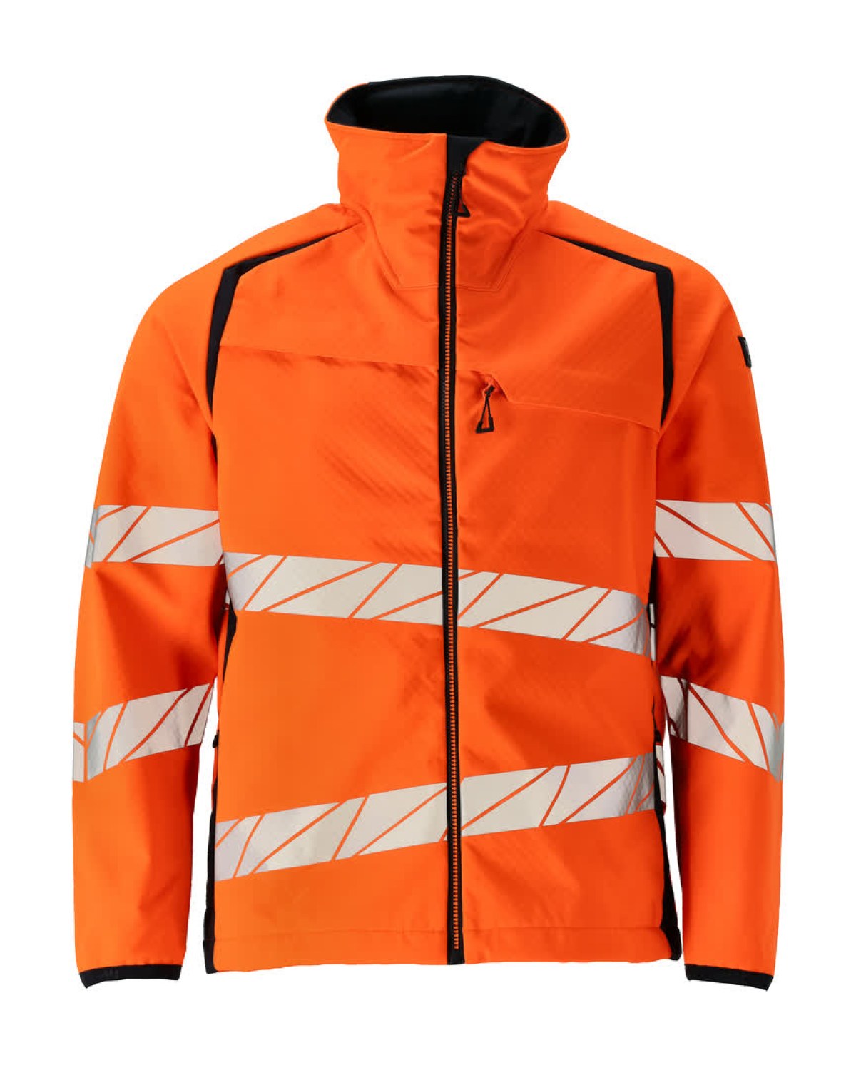 MASCOT Accelerate Safe Softshelljacke in Hi-Vis Orange/Schwarzblau – Vorderansicht