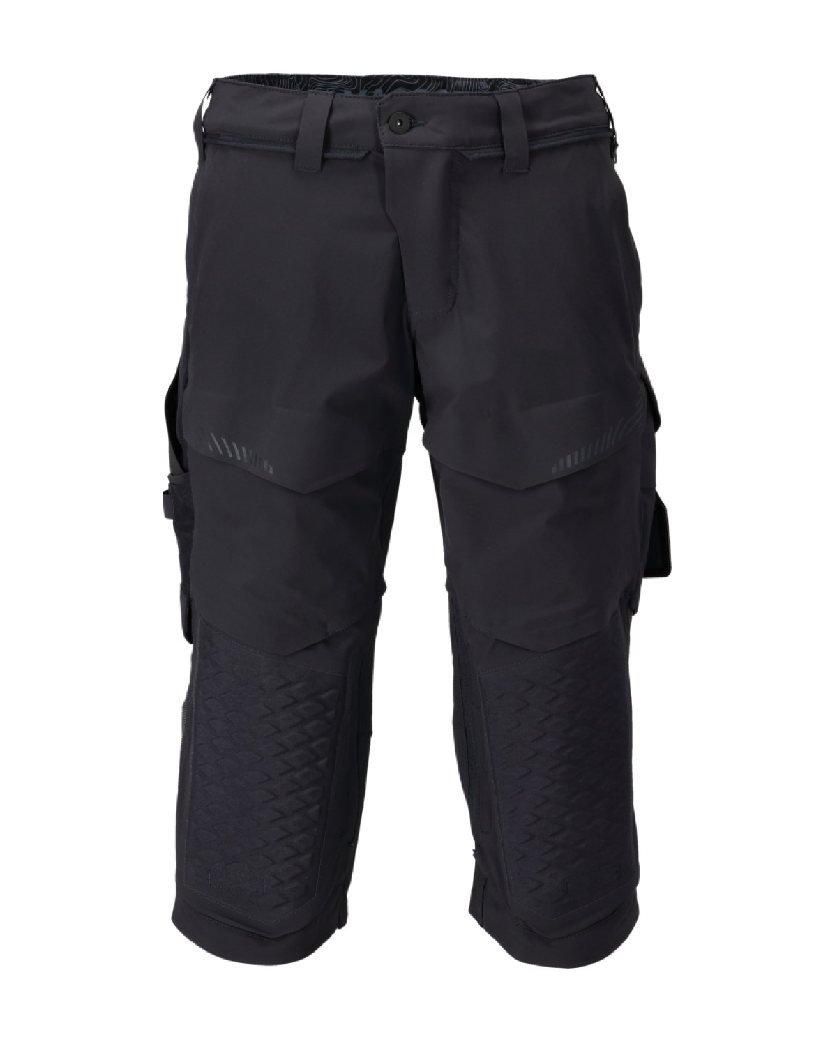 MASCOT Customized Dreiviertel-Hose mit Knietaschen in Schwarzblau – Vorderansicht