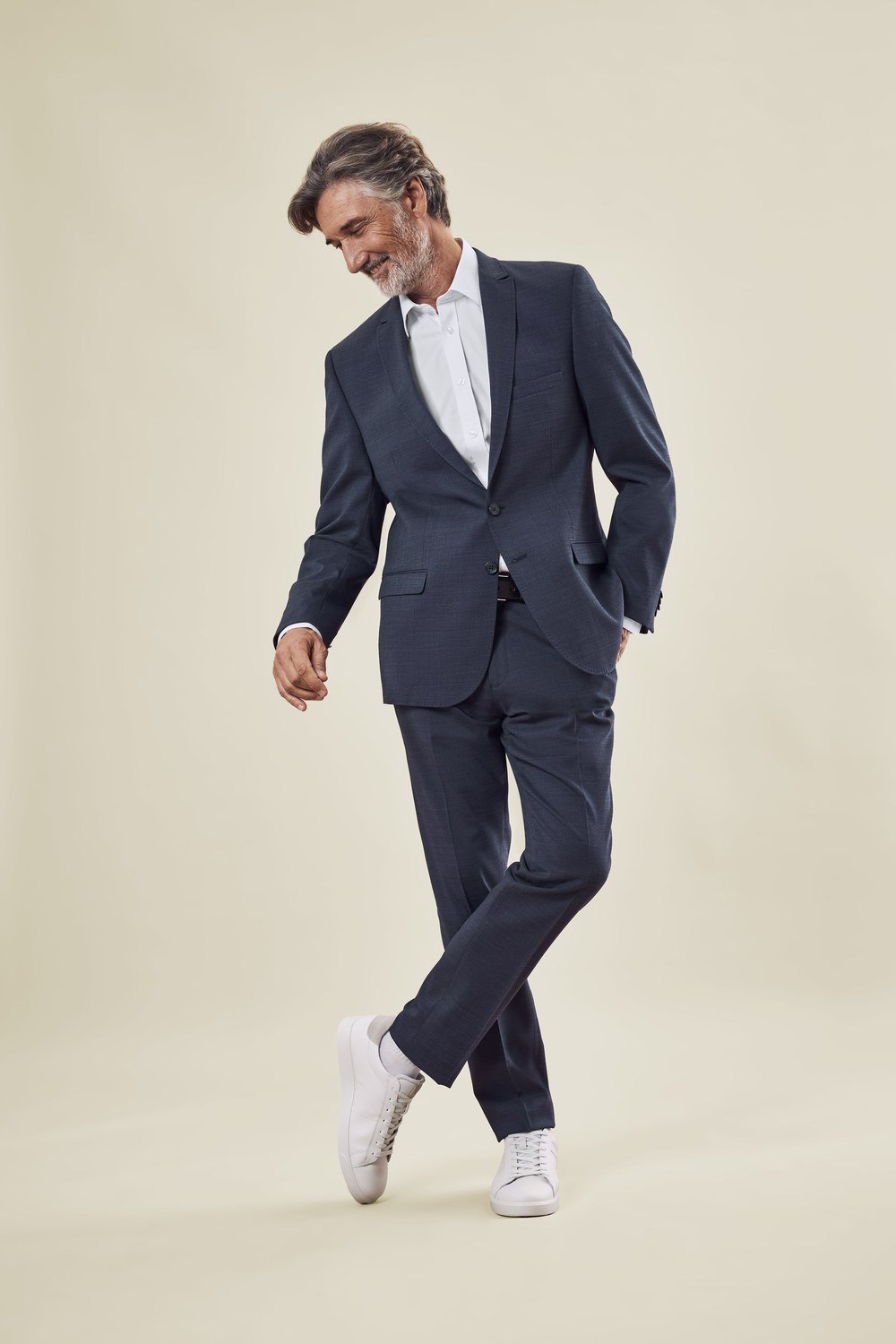 Greiff Herren-Sakko SF Modern 37.5 in Pinpoint Marine – Modellansicht